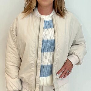 Women's Cream Bomber Jacket